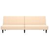vidaXL divvietīga dīvāngulta ar kājsoliņu, krēmkrāsas samts