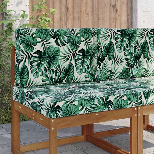 vidaXL Āra dīvāna spilvens 2 pcs Lapu raksts Poliesters