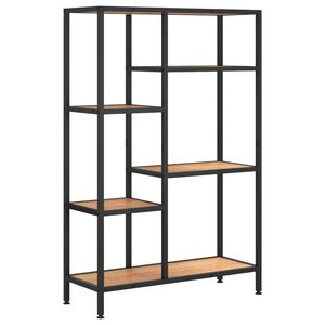 vidaXL grāmatu plaukts, 80x30x180 cm, tērauds un inženierijas koks