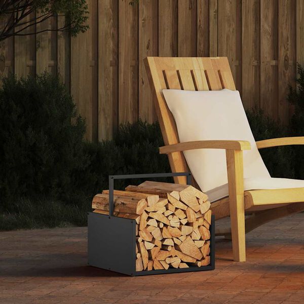 vidaXL Malkas plaukts, melns, 40x40x40 cm, auksti velmēts tērauds