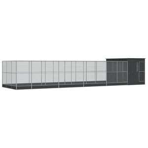 vidaXL putnu māja, sudraba krāsa, 1118x303x216 cm, tērauds