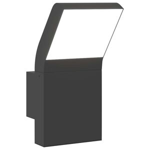 vidaXL āra LED sienas lampa, melnas, liets alumīnijs
