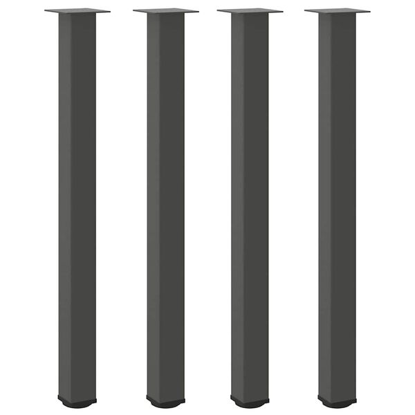 vidaXL bāra galda kājas, 4 gab., antracīta krāsa, 110-112 cm, tērauds
