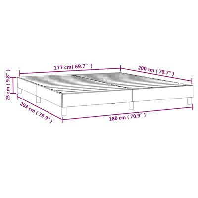 vidaXL gultas rāmis, krēmkrāsa, 180x200 cm, audums