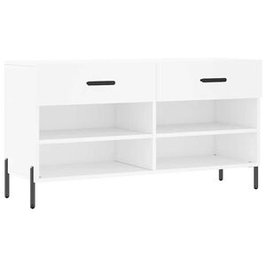 vidaXL apavu skapītis, balts, 102x35x55 cm, inženierijas koks