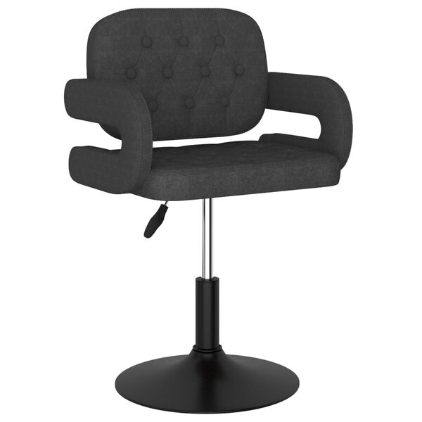 vidaXL grozāmi virtuves krēsli, 2 gab., tum&scaron;i pelēks audums