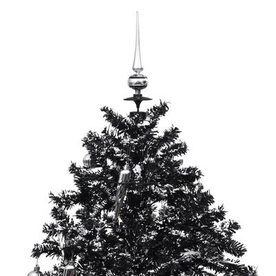 vidaXL mākslīgā Ziemassvētku egle ar pamatni, melna, 170 cm, PVC