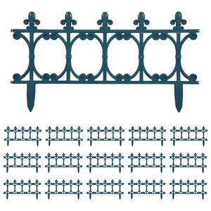 vidaXL zāliena apmales, 16 gab., zaļas, 10 m, PP