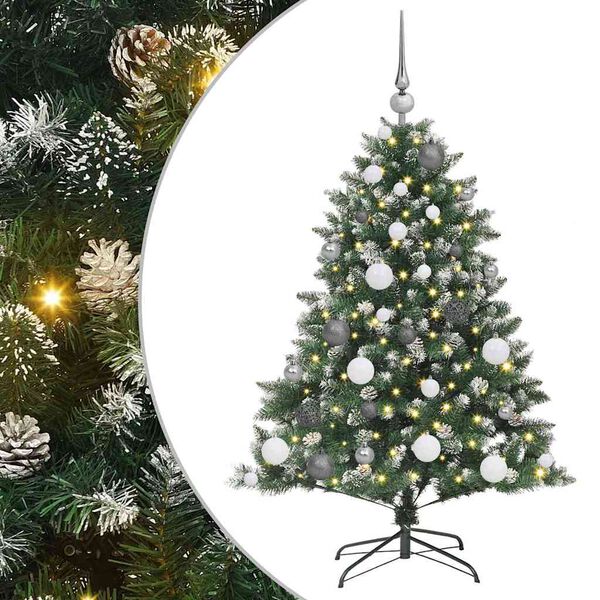 vidaXL Mākslīgā Ziemassvētku eglīte su 150 LED ar statīvu Zaļa 120 cm