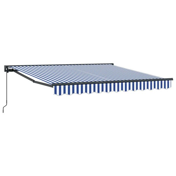 vidaXL Izvelkams jumtiņ&scaron; Zila un balta 300 x 250 cm