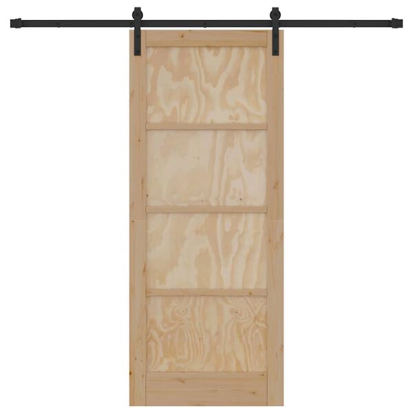 vidaXL Slīdo&scaron;ās durvis Brūna 83 x 202 cm Ciets priedes koks