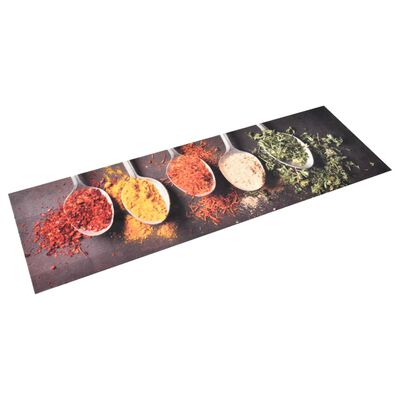 vidaXL virtuves paklājs, mazgājams, apdruka ar karotēm, 60x180 cm