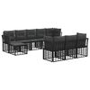 vidaXL Āra dīvānu komplekts 10 pcs Melna un Tum&scaron;i pelēka Poliesters