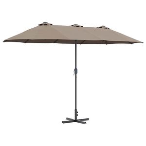 vidaXL Dārza parasols Pelēkbrūna 370 x 197 x 239 cm