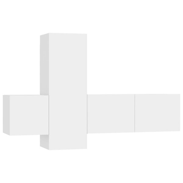 vidaXL 3-daļīgs TV skapīšu komplekts, balts, inženierijas koks