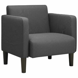 vidaXL dīvāna krēsls ar roku balstiem tum&scaron;i pelēks 54cm velveta audums