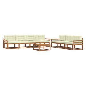 vidaXL Āra dīvānu komplekts ar spilvenu 8 pcs Dabisks un krējuma