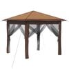 vidaXL Paviljons ar 4 sānu sienām 2,6 x 2,6 m Bē&scaron;s un Brūns
