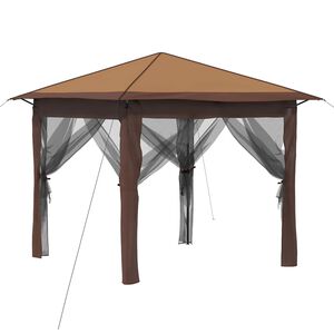 vidaXL Paviljons ar 4 sānu sienām 2,6 x 2,6 m Bē&scaron;s un Brūns