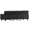 vidaXL trīsvietīgs dīvāns, melns, 180 cm, mākslīgā āda