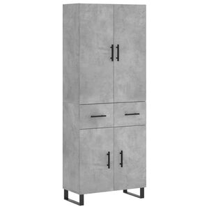 vidaXL augstais skapis, pelēks, 69,5x34x180 cm, inženierijas koks