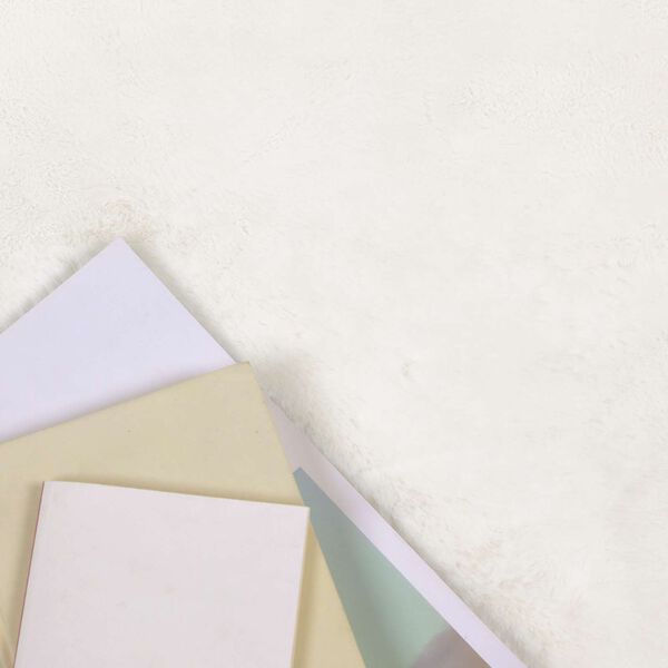 vidaXL Pret slīdējo&scaron;s vilnas kažoka paklājs Olite Krēmkrāsa Poliesters