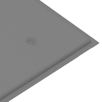 vidaXL sols ar pelēku matraci, 120 cm, masīvs tīkkoks
