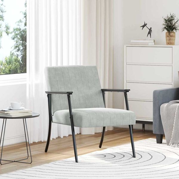 vidaXL atpūtas krēsls Gaiši pelēks 59 x 75 x 78 cm Samts