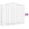 vidaXL arkveida gabiona grozi, 8 gb., 200x50x160/180cm, cinkota dzelzs