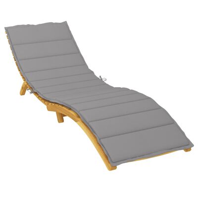 vidaXL sauļošanās krēsla matracis, 200x50x3 cm, audums, pelēks