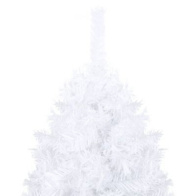 vidaXL izgaismota mākslīgā Ziemassvētku egle, biezi zari, balta, 150cm