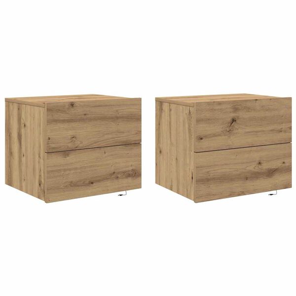 vidaXL Nakts skapītis 2 pcs Artisānā ozols 50 x 39 x 41 cm