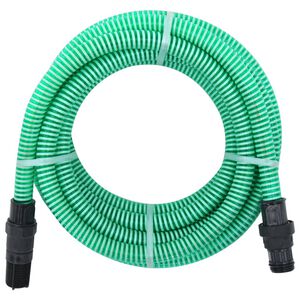 vidaXL sūk&scaron;anas &scaron;ļūtene ar PVC savienotājiem, zaļa, 1", 7 m, PVC