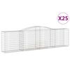 vidaXL arkveida gabiona grozi, 25gb., 400x50x100/120cm, cinkota dzelzs
