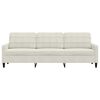 vidaXL trīsvietīgs dīvāns, krēmkrāsas, 210 cm, samts