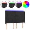 vidaXL gultas galvgalis ar LED, 147x16x118/128 cm, melns samts