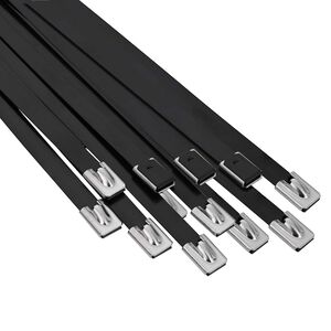 vidaXL Kabeļa saite 12 gab. 7,9 x 600 mm Melns