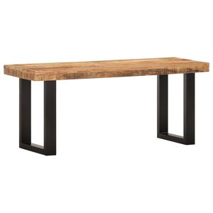 vidaXL sols, 110 cm, neapstrādāts mango masīvkoks un tērauds