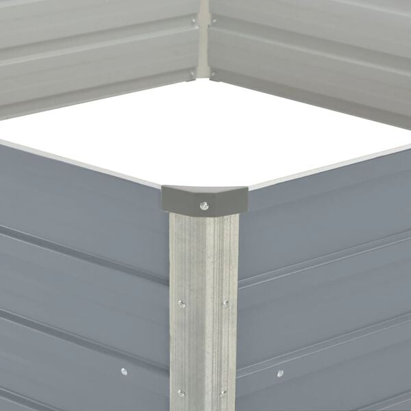 vidaXL puķu kaste, 129x129x45 cm, pelēks cinkots tērauds