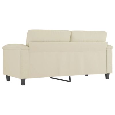 vidaXL divvietīgs dīvāns, krēmkrāsas, 140 cm, mākslīgā āda