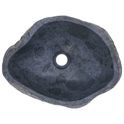 vidaXL izlietne, 37-46 cm, ovāla, upes akmens