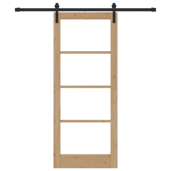 vidaXL Slīdo&scaron;ās durvis ORKDAL Dabīgs un melns 83 x 202 cm