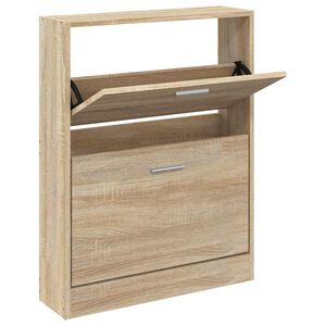 vidaXL apavu skapis, ozols, 59x17x81 cm, inženierkoks