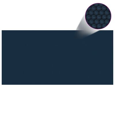 vidaXL baseina pārklājs, solārs, peldošs, 450x220 cm, melns, zils PE