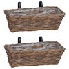 vidaXL Pakaramais stādāmā grozs 2 pcs Brūna 48 x 22 x 15 cm