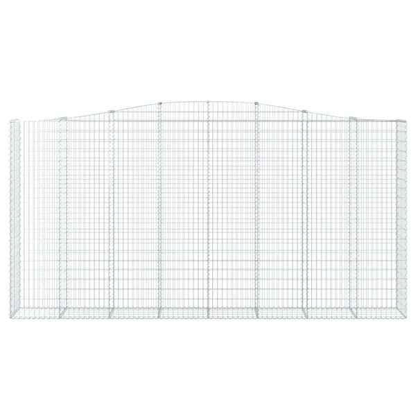 vidaXL arkveida gabiona grozi, 4 gb., 400x50x200/220cm, cinkota dzelzs