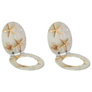 vidaXL tualetes poda sēdekļi, lēni aizverami, 2 gb., jūraszvaigznes