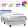 vidaXL atsperu gulta ar matraci, LED, Gai&scaron;i pelēks 100x220 cm samts