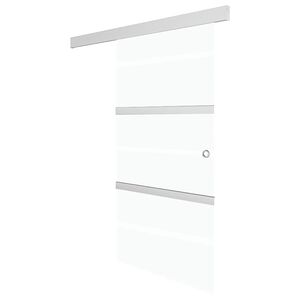 vidaXL bīdāmās durvis, ESG stikls, alumīnijs, 76x212 cm, sudraba krāsā