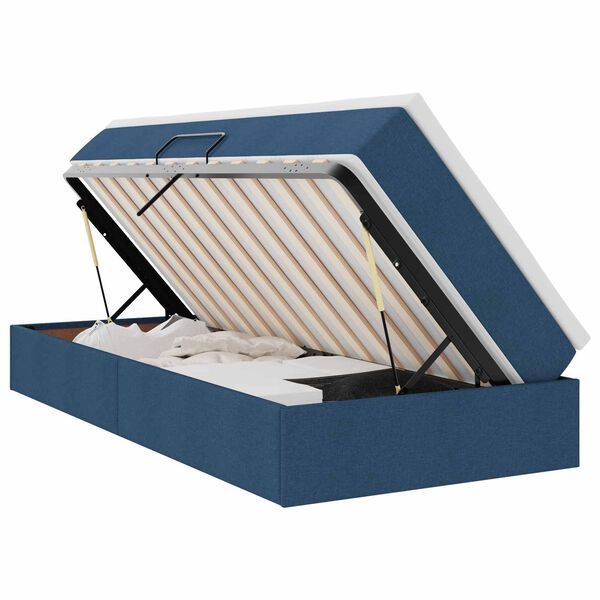 vidaXL Gulta ar uzglabā&scaron;anas vietu un matraci Zila 90 x 190 cm